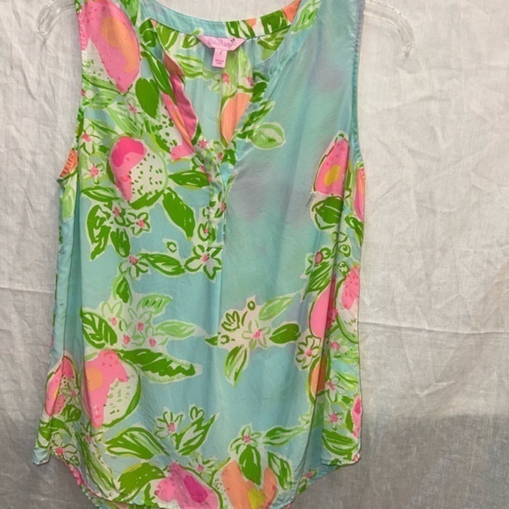 Lilly Pulitzer Pink and Orange Sleeveless Tank Top